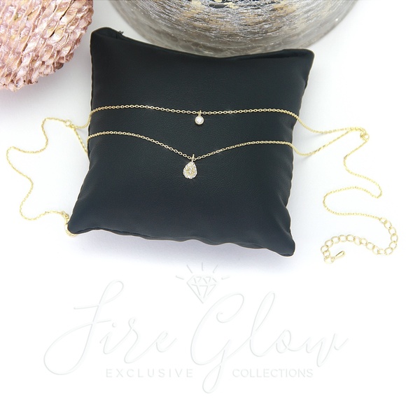 18K Gold Dipped Two Cute Layered Charm Necklace - Picture 2 of 16